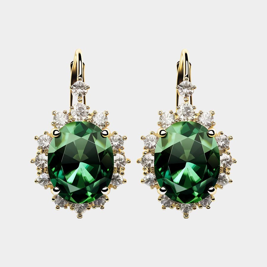 Exquisite 18K Gold Diamond Cluster Earrings